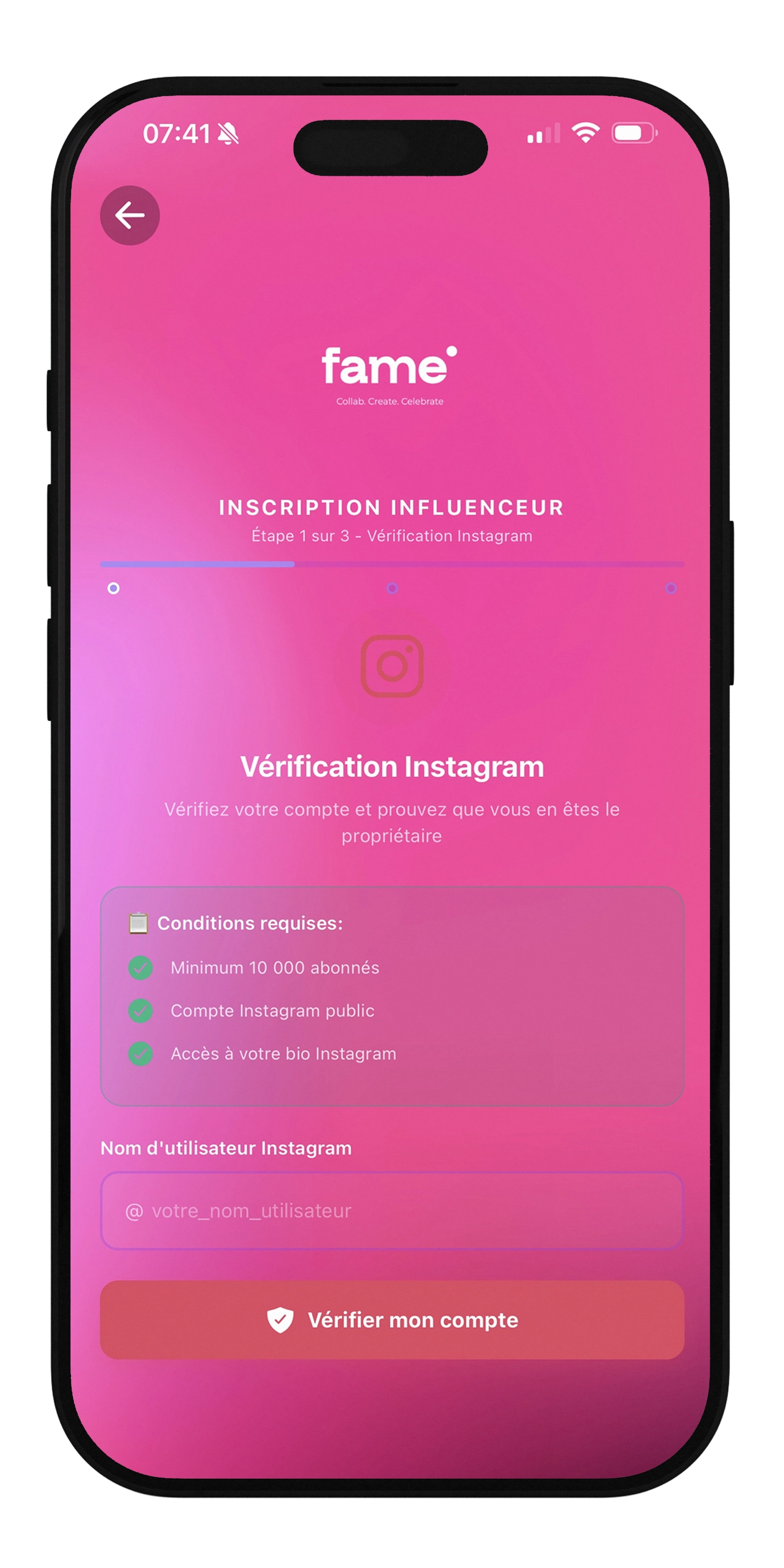 FAME pour influenceurs